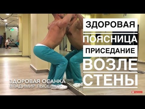 КАК УКРЕПИТЬ МЫШЦЫ ПОЯСНИЦЫ ? ПРИСЕДАНИЕ ВОЗЛЕ СТЕНЫ. УПРАЖНЕНИЕ ДЛЯ КОРРЕКЦИИ ОСАНКИ