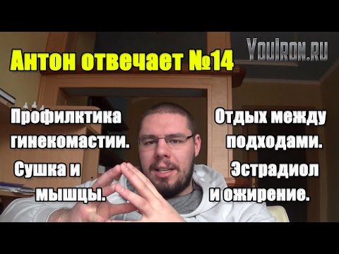 Антон Отвечает №14 Эстрадиол и Гинекомастия и Ожирение. Тренировки на сушке. Отдых между подходами.